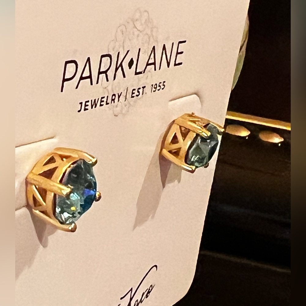 Turquoise Impression Stud Earrings by Park Lane - Picture 3 of 5